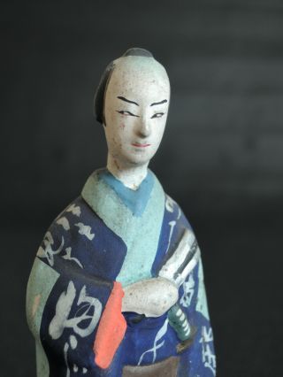 5 inch Japanese Antique Clay doll : Samurai 2