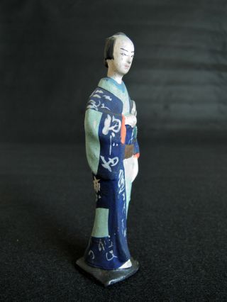5 inch Japanese Antique Clay doll : Samurai 3