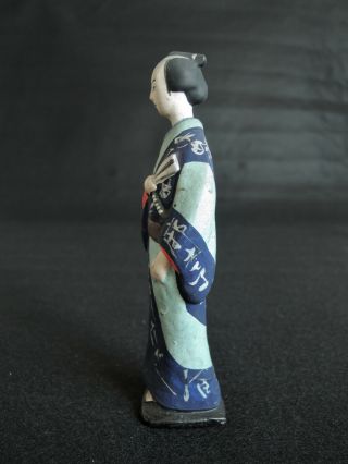 5 inch Japanese Antique Clay doll : Samurai 4