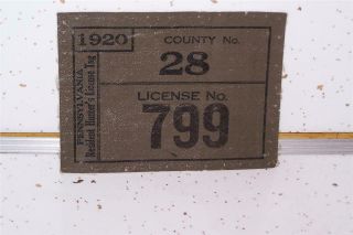 1920 Pennsylvania Hunting License - County 28 - Franklin