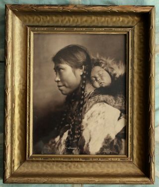 Antique Sepiatone Photo Of Inuit Mother&child Wegaruk By Lomen Bros.  (nome,  1905)