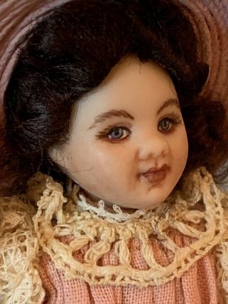 Artisan Miniature Dollhouse Vintage c2000 GINA BELLOUS Victorian Girl Doll RARE 4