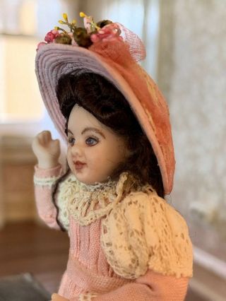 Artisan Miniature Dollhouse Vintage c2000 GINA BELLOUS Victorian Girl Doll RARE 7
