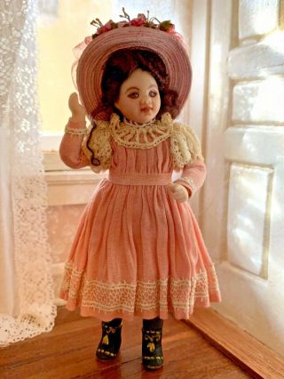Artisan Miniature Dollhouse Vintage c2000 GINA BELLOUS Victorian Girl Doll RARE 9