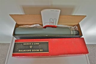 Vintage Minty Boxed Bausch & Lomb Balscope Zoom 60 Spotting Scope