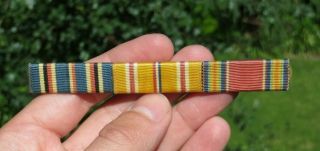 Ww2 Usn Us Navy Military 1/2 " Ribbon Bar Set American Asiatic Campaign Victory