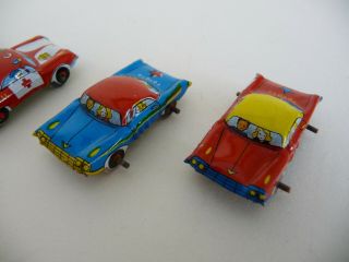 4 Vintage Miniature Japanese tinplate toy cars; Toyota / Kinkyu; 1950 ' s era RARE 3