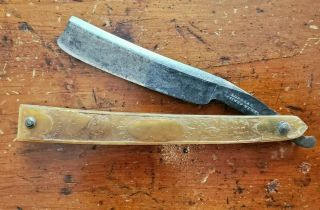 Exceptional Antique George Washington Straight Razor Pressed Horn By Rodgers