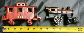 Cast Iron Train Locomotive & Caboose,  Very Cool