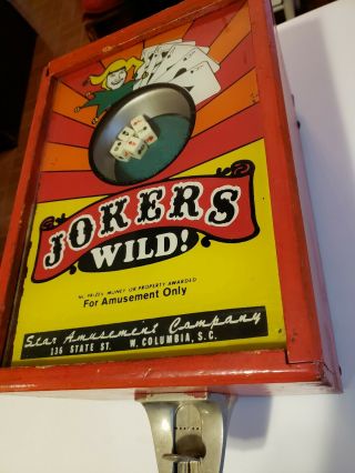 Vintage Jokers Wild Dice For Amusement Nickle Arcade Game