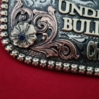 1994 RODEO TROPHY BUCKLE VINTAGE BROWNWOOD TEXAS BULL RIDING - LEO SMITH 468 8