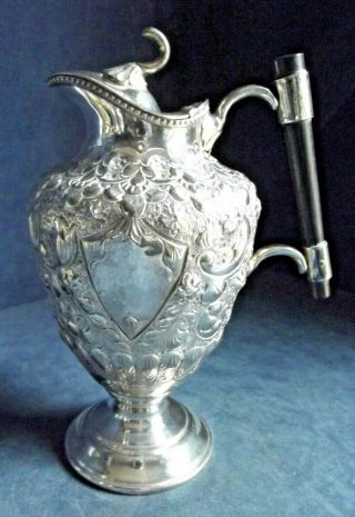 Ornate Silver Plated Water / Wine Jug C1890 By John Turton