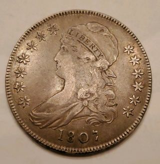 Small Stars 1807 Capped Bust Silver Half Dollar - - Very Rare