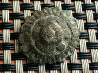 Ancient Roman Bronze Belt Mount Circa 200 - 400 Ad