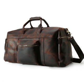 Vintage Men Leather Luggage Suitcases Duffle Gym Travel Overnight Messenger Bag