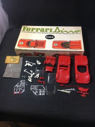 Rare Vintage 1960s Cox 1/24 Scale Ferrari Dino Slot Car W Box