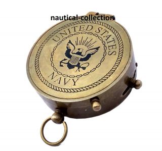 United States Navy Antique Brass Compass Collectible Gift