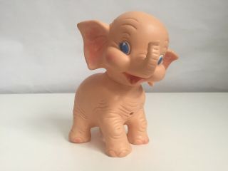 Vintage 1950s Edward Mobley Co.  Arrow Rubber Squeak Elephant Toy Collectible