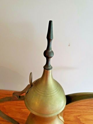 ANTIQUE SOLID BRASS DALLAH MIDDLE EASTERN ARABIC COFFEE POT 3