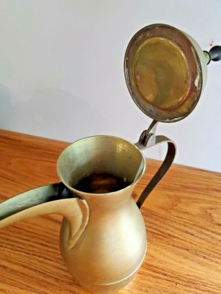 ANTIQUE SOLID BRASS DALLAH MIDDLE EASTERN ARABIC COFFEE POT 4