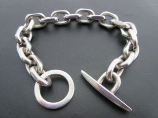 VINTAGE DANISH RS RANDERS SOLVVAREFABRIK SILVER HEAVY CHUNKY CHAIN BRACELET 75g 3