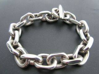 VINTAGE DANISH RS RANDERS SOLVVAREFABRIK SILVER HEAVY CHUNKY CHAIN BRACELET 75g 4