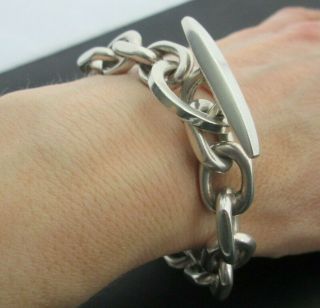 VINTAGE DANISH RS RANDERS SOLVVAREFABRIK SILVER HEAVY CHUNKY CHAIN BRACELET 75g 6