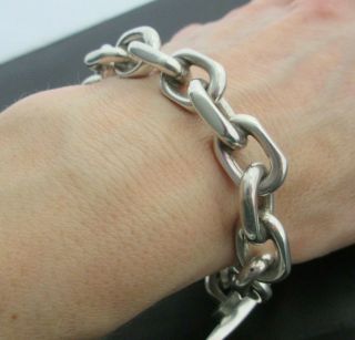 VINTAGE DANISH RS RANDERS SOLVVAREFABRIK SILVER HEAVY CHUNKY CHAIN BRACELET 75g 7