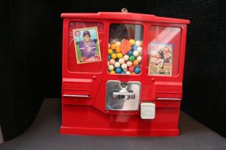 Oak Premiere Vintage Baseball Card Penny 1 Cent Coin Operated Gum Ball Machine 2