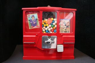 Oak Premiere Vintage Baseball Card Penny 1 Cent Coin Operated Gum Ball Machine 3