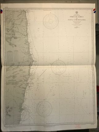Brazil East Coast Navigational Chart / Hydrographic Map 1671,  Porto De Ilheus