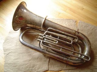 1908 Vintage Boosey & Co.  Silver Plate Bbb Tuba - Pre - Besson - Great Sound