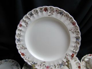 40 Pc (5 - Pc Place Setting For 8) Vintage Copeland Spode " Wicker Dale Pattern " China