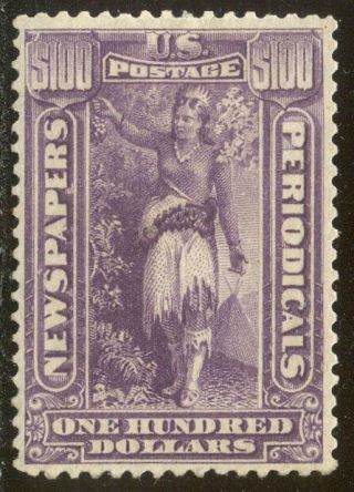 U.  S.  Pr113 Rare W/cert - $100 Purple,  Newspaper ($3,  500)