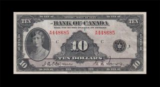 1935 Bank Of Canada $10 Princess Mary " X - Rare " ( (ef/ef, ))