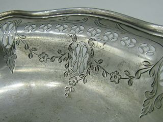 Vintage Frank M.  Whiting Co.  Sterling Silver Floral Etched Footed Bowl Dish 9052 3