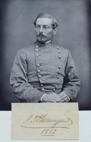 P.  G.  T.  Beauregard Civil War Confederate Commander Signed Autograph  Rare