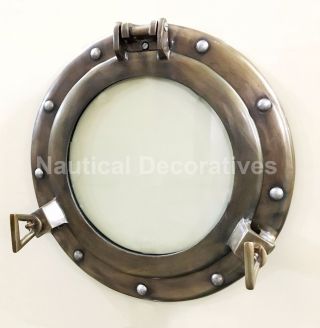 11 " Aluminum Porthole Window Antique Finish Cabin Ship Porthole Nautical Decor