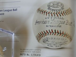 1928 VINTAGE REACH OFFICIAL AMERICAN LEAGUE BASEBALL,  ERNEST BARNARD PRES. 8