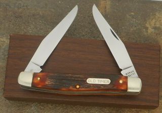 Schrade U.  S.  A Vintage Old Timer Sambar Stag " H.  Williams " Muskrat Knife 77ot