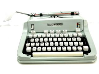 Vintage Hermes 3000 Seafoam Green Portable Typewriter Case Made In Switzerland