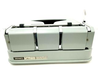 Vintage Hermes 3000 Seafoam Green Portable Typewriter Case Made in Switzerland 7
