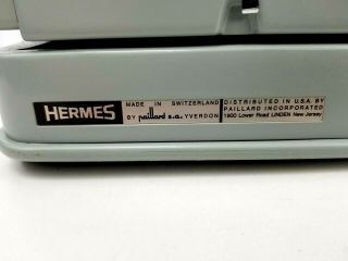 Vintage Hermes 3000 Seafoam Green Portable Typewriter Case Made in Switzerland 8