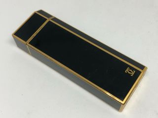 Authentic CARTIER Lacquer Pentagon 5 - Sided Lighter Black / Gold Vintage 3
