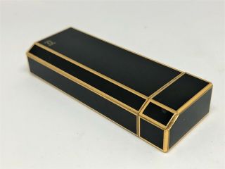 Authentic CARTIER Lacquer Pentagon 5 - Sided Lighter Black / Gold Vintage 6