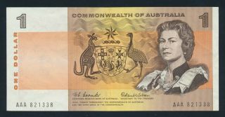 Australia: 1966 $1 Coombs - Wilson Rare First Prefix " Aaa ".  Aunc Cat $890