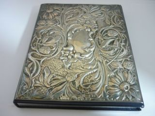 Stunning Large Vintage Sterling Silver & Fine Leather Address Book