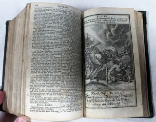 Antique Book 1748 German Bible Illustrated Leather Old/New Testament,  Apocrypha 10