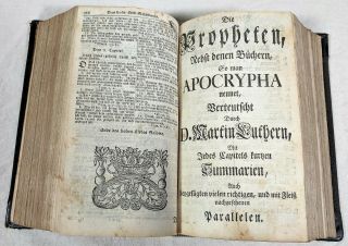 Antique Book 1748 German Bible Illustrated Leather Old/New Testament,  Apocrypha 2