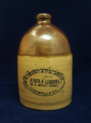 Vintage Rosenbaum Bros Wine Liquors Louisville Ky.  Advertising Whiskey Jug Crock